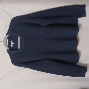 Madewell Women's Navy Blue Cotton Chunky Knit Heavy Sweater. Size XL